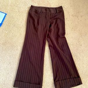 Pinstripe brown wide leg pant